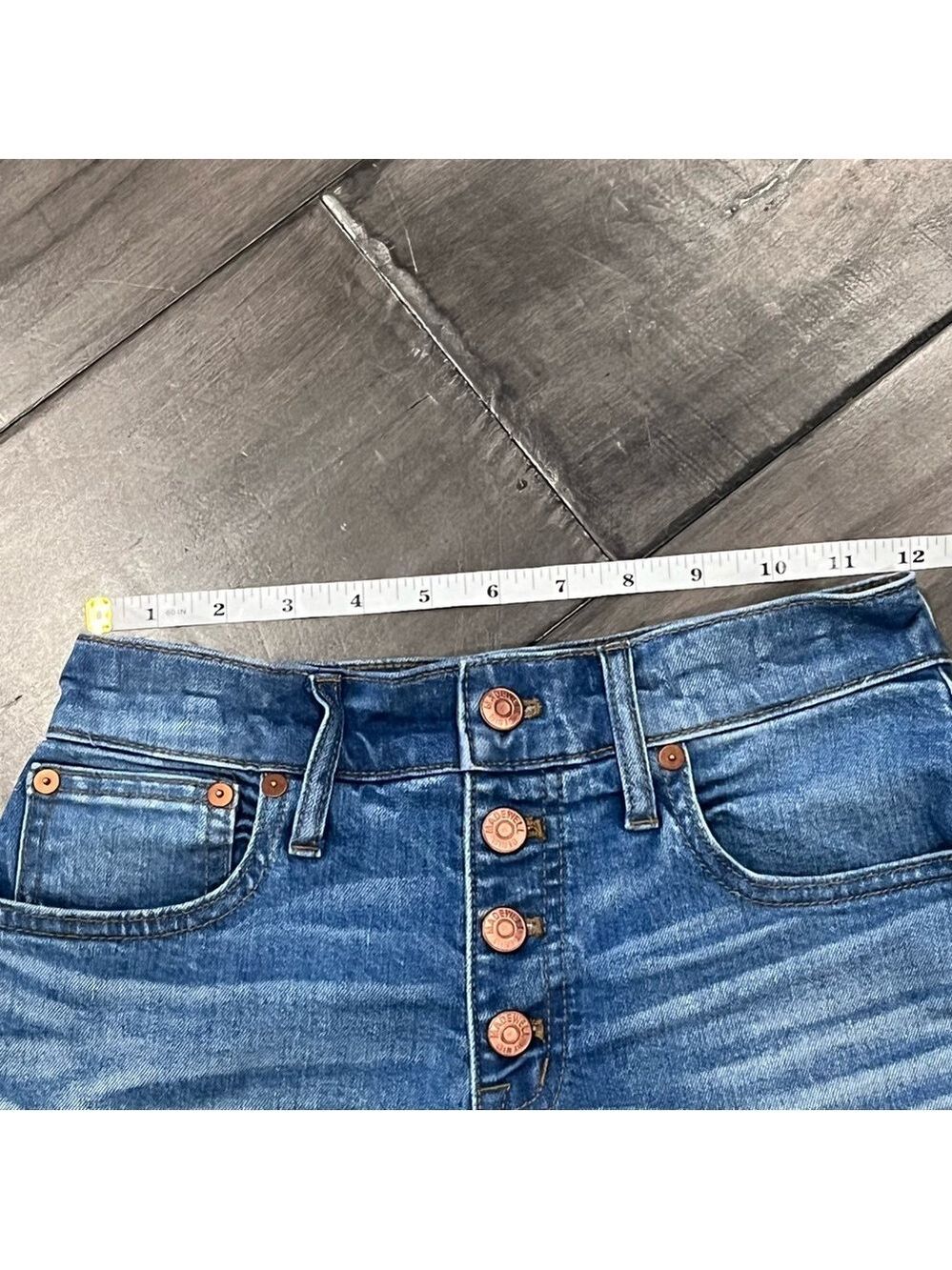 Madewell High Rise Button-Fly Denim Shorts - Size 24 - Picture 6 of 11